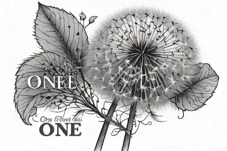 Dandelion And Text 'One Flow'