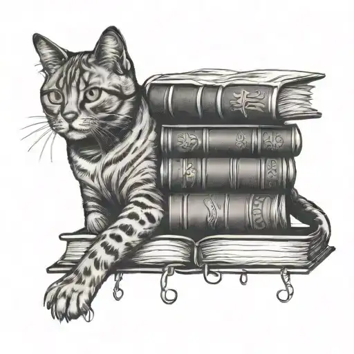 Books And Cat