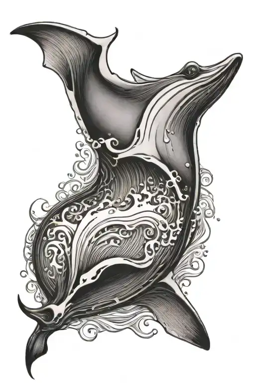 Manta Ray Ocean Waves Crashing