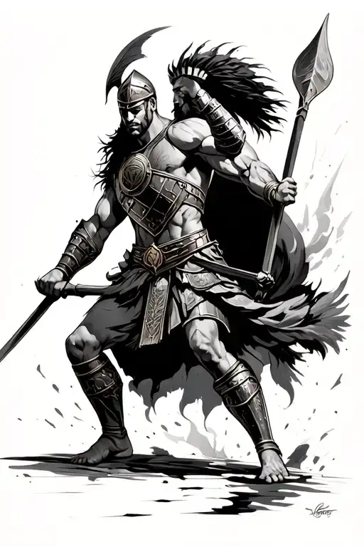 Gladiator Warrior Battling