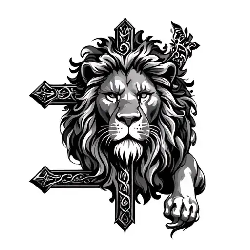 Lion And Cross