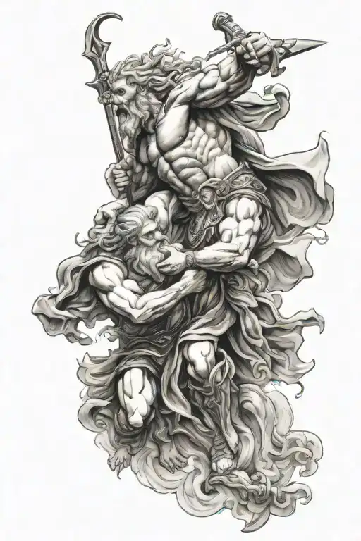 Zeus Battling Odin God