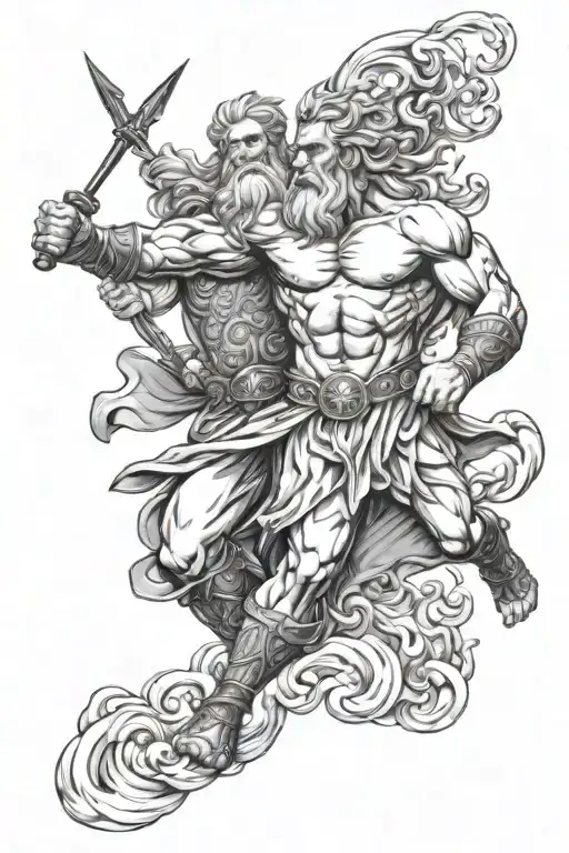 Zeus Battling Odin God