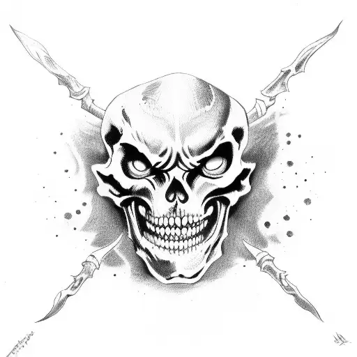 Demon Fighting A Skeleton