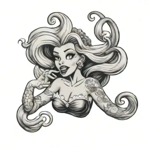 Ursula From Little Mermaid As Pin Up Girl