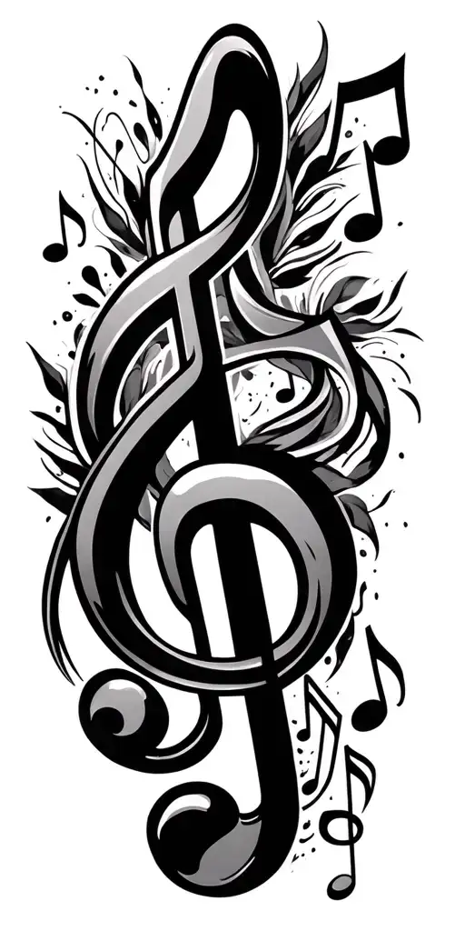 Music Notes Intertwined 1980S