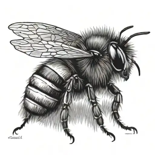 A Tired Bumble Bee But Its Face More Stronger And Honored