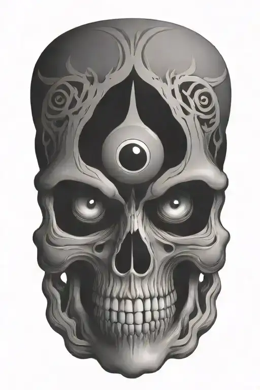Skull And Third Eye Symbol