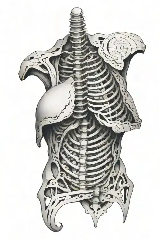 Rib Cage Made Of Intricate Geometric