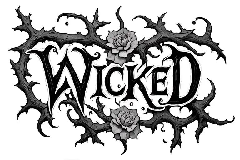 Wicked Written In Thorn Vine Style