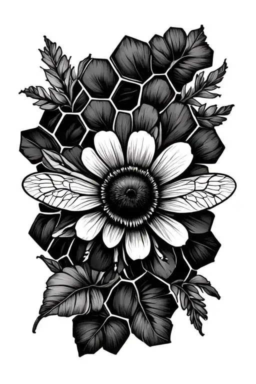 Honey Comb Background Flower Bee