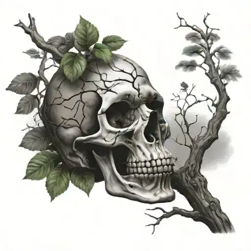 Tree Nature Skull Sleeve
