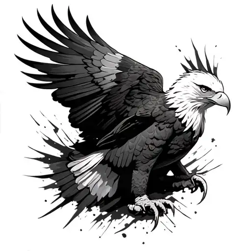 Eagle Coming Out Of Darkness Showing Only Talons And Beak