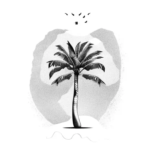 Palm Tree With Barbados Map