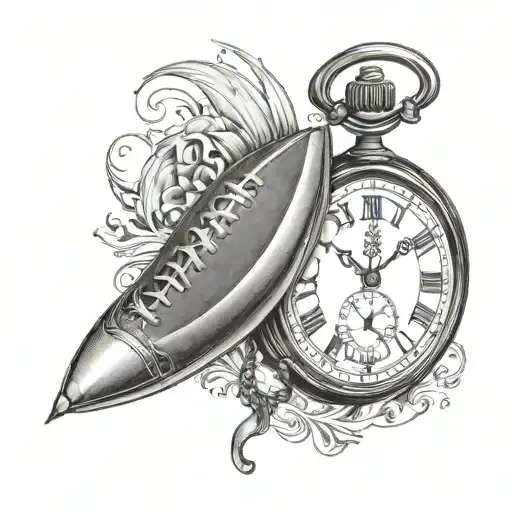 Football Next To Pocket Watch