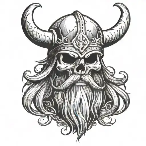 Viking Skull With Beard