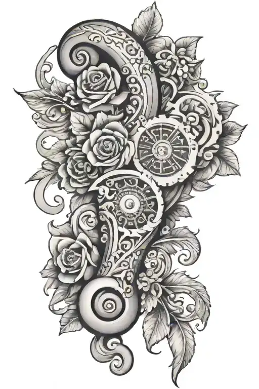 A Scroll With Decorations To Put Dates On The Arm