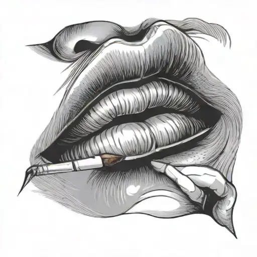 Female Lips Smoking