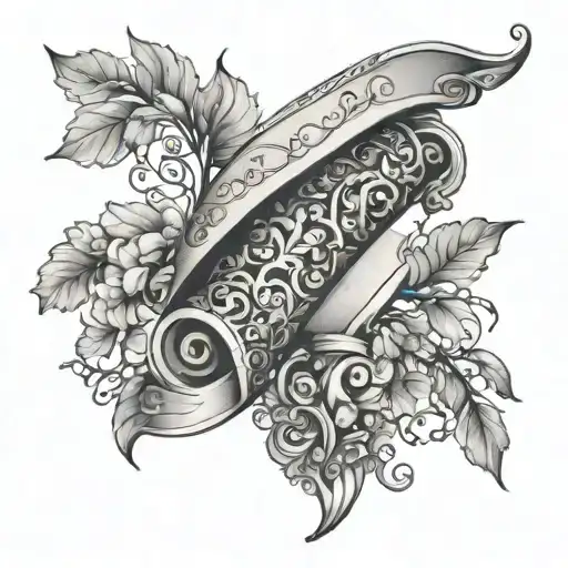 A Scroll With Decorations To Put Dates On The Arm