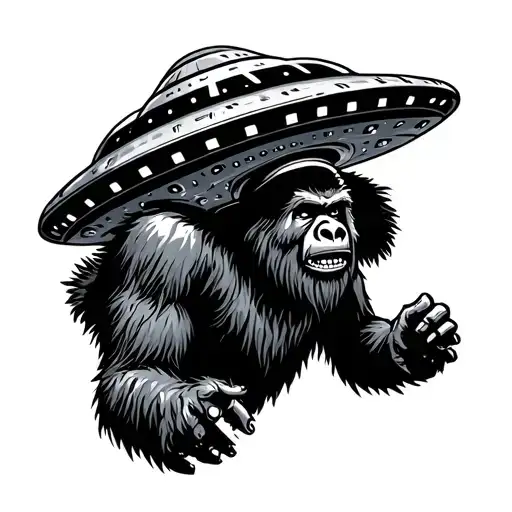 Ufo Abducting Bigfoot