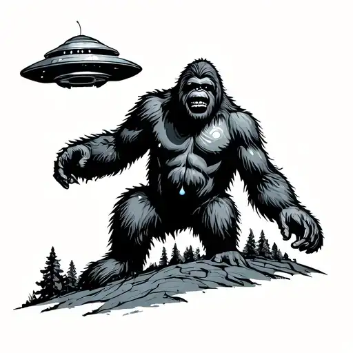 Ufo Abducting Bigfoot