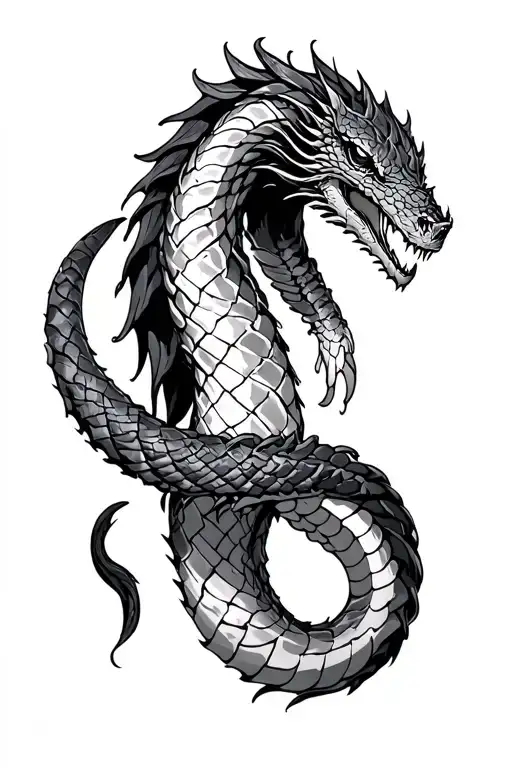 Jormungandr Forearm Black And White