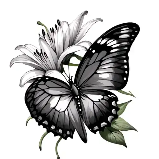 Butterfly And Lily