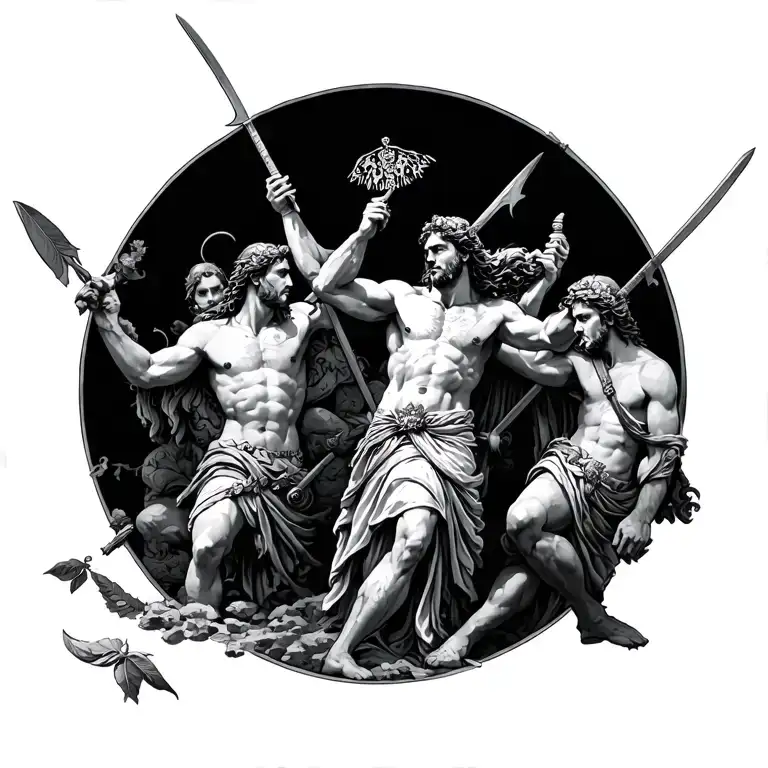 Greek Mythology War Scene