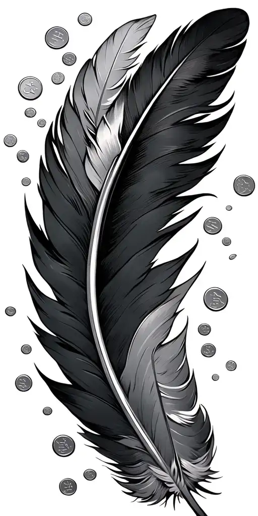 Feathers And Coins Falling