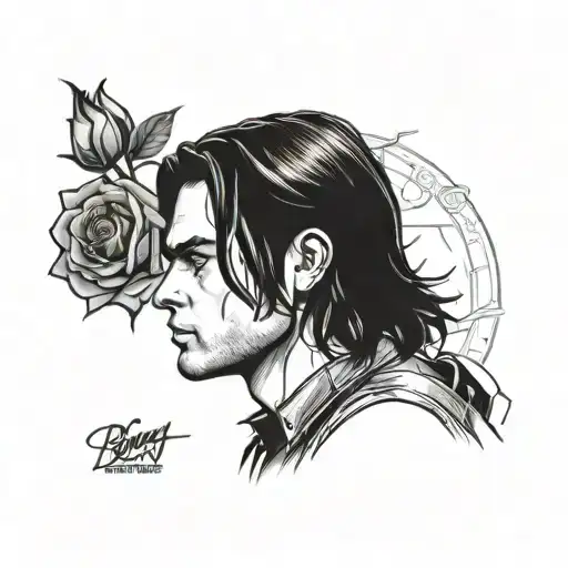 Bucky Barnes And A Rose
