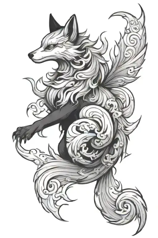 9 Tailed Fox Looking