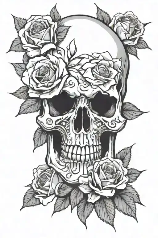 Skull & Roses Blooming