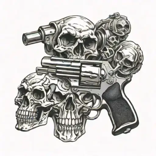 Pistol And Skull Made
