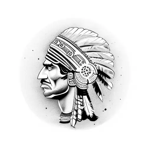 Indian Head With Football
