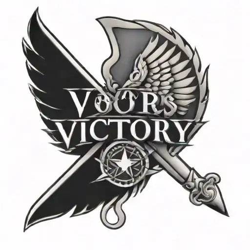 The Words 'For Victory' And Includes A Symbol Of 7