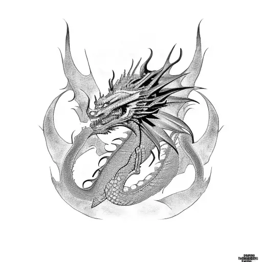 Dragon Tattoo Blackwork