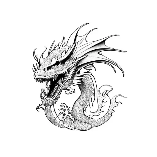 Dragon Tattoo Blackwork