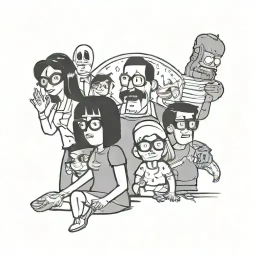 A Spooky Bob's Burgers Scene With Horror Movie Characters As The Belcher Family