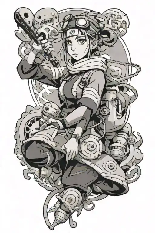 Karina From Naruto In The Style Of Studio Ghibli