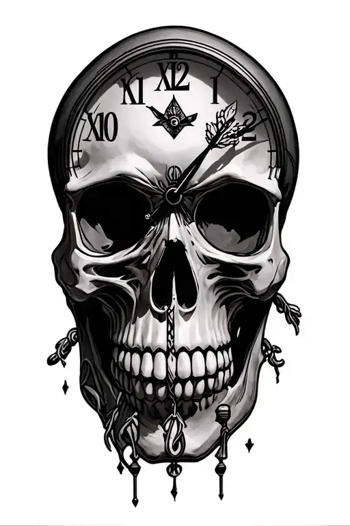 Skull Clock Inside