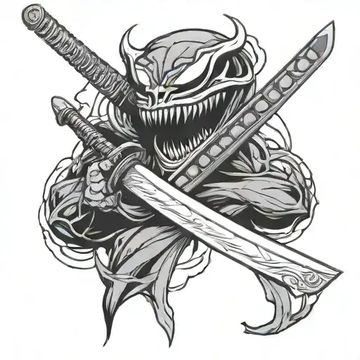 A Katana With Broken Blade Inspired By Venom