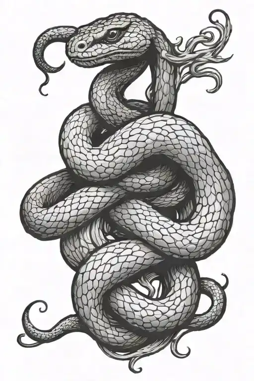 Cancer And Snake Mixe Symbol Incorporated