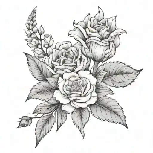 September March December Birth Flower Bouquet Tied