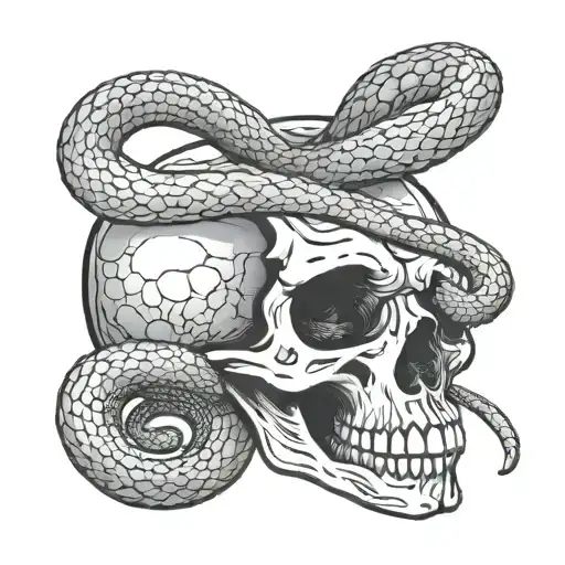 Snake Coming Out Of Skull
