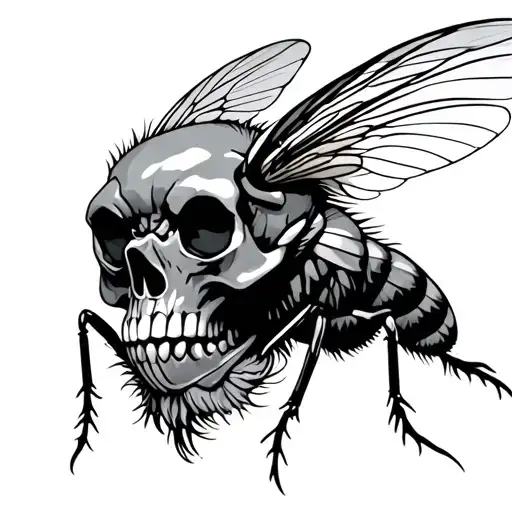 Blow Fly Wearing Skull