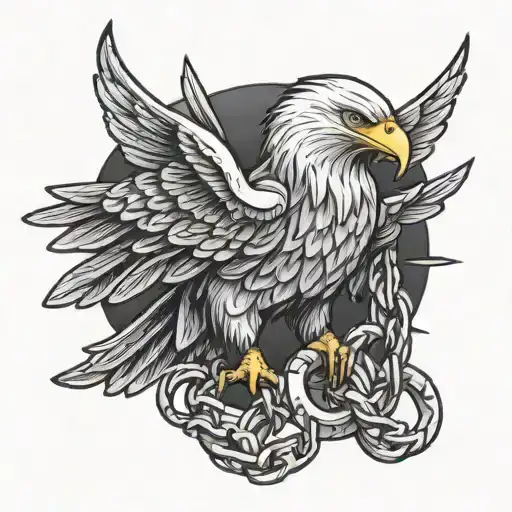 Eagle Holding Broken Chain Links