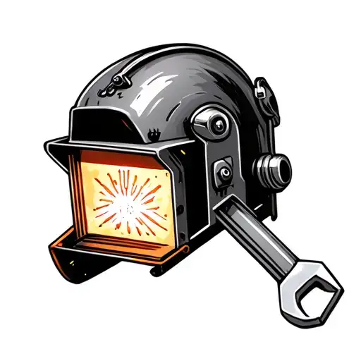 Welding Hood With Pipe Wrench