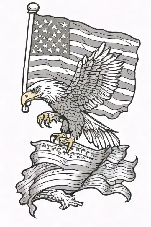 American Flag And Eagle