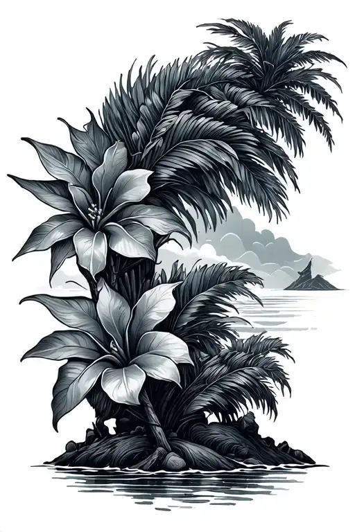 Small Fine Line Hawaii Tattoo Design