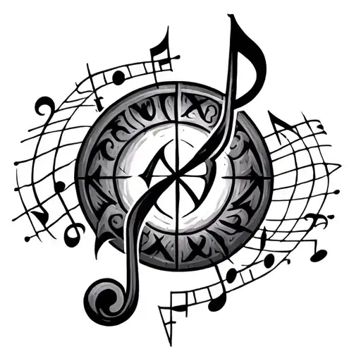 Music Notes Turning Into Viking Runes